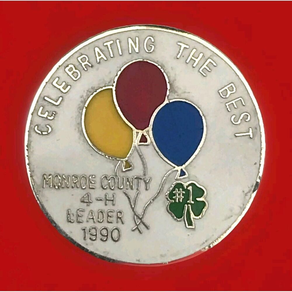 Monroe County Fair 4H Michigan 1990 Pin Vintage Metal Enamel 90s